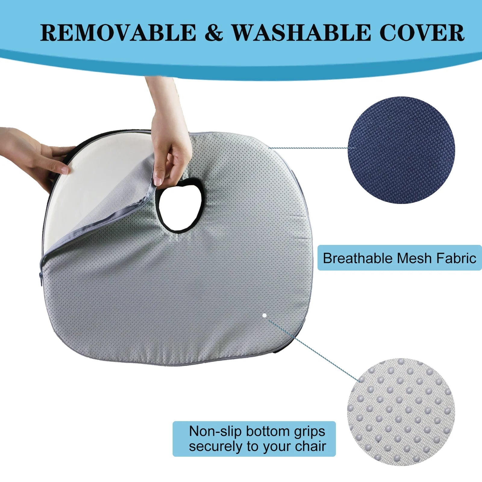 Ergonomic Donut Pillow for Tailbone Pain, Office Chair, Car Seat, Hemorrhoid, Memory Foam Cushion