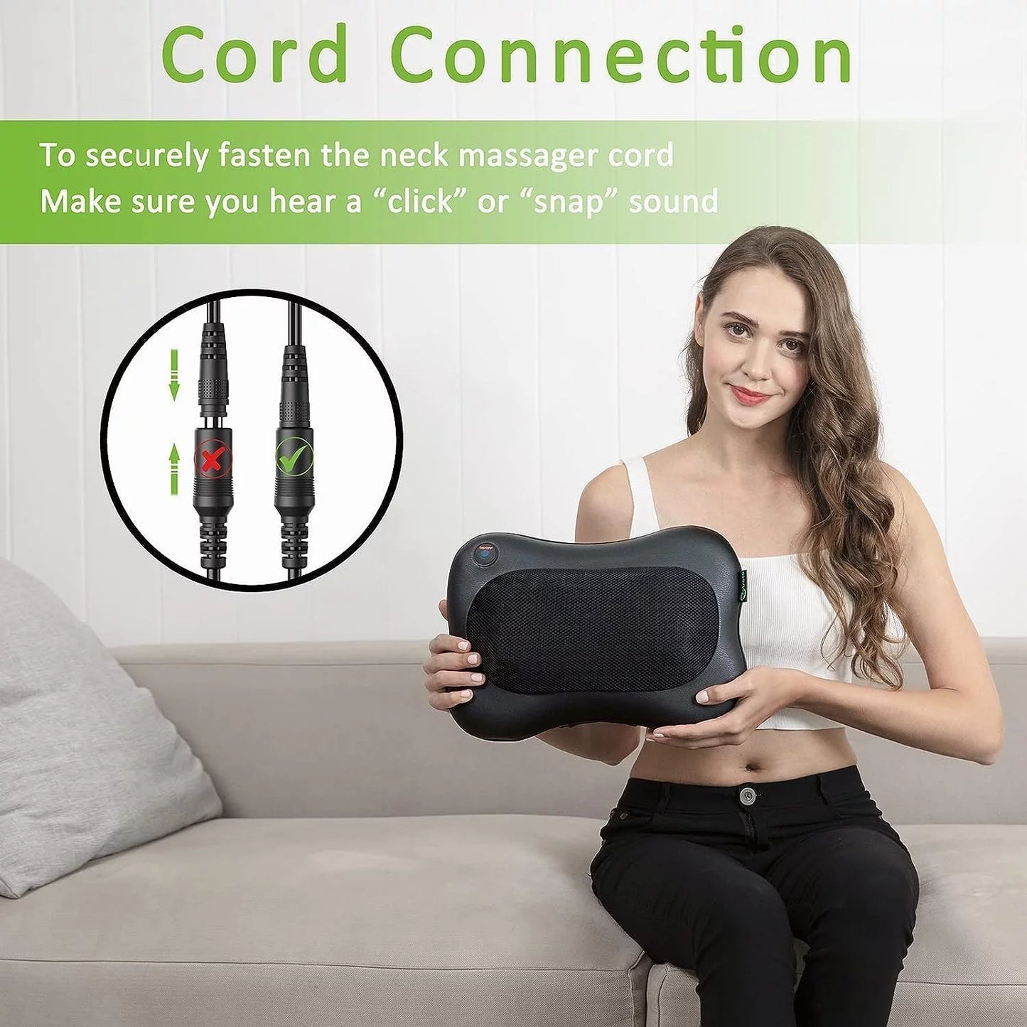 Neck and Back Massager with Heat,Deep Tissue Massage Pillow with 3D Kneading,Electric Shiatsu Back Massager