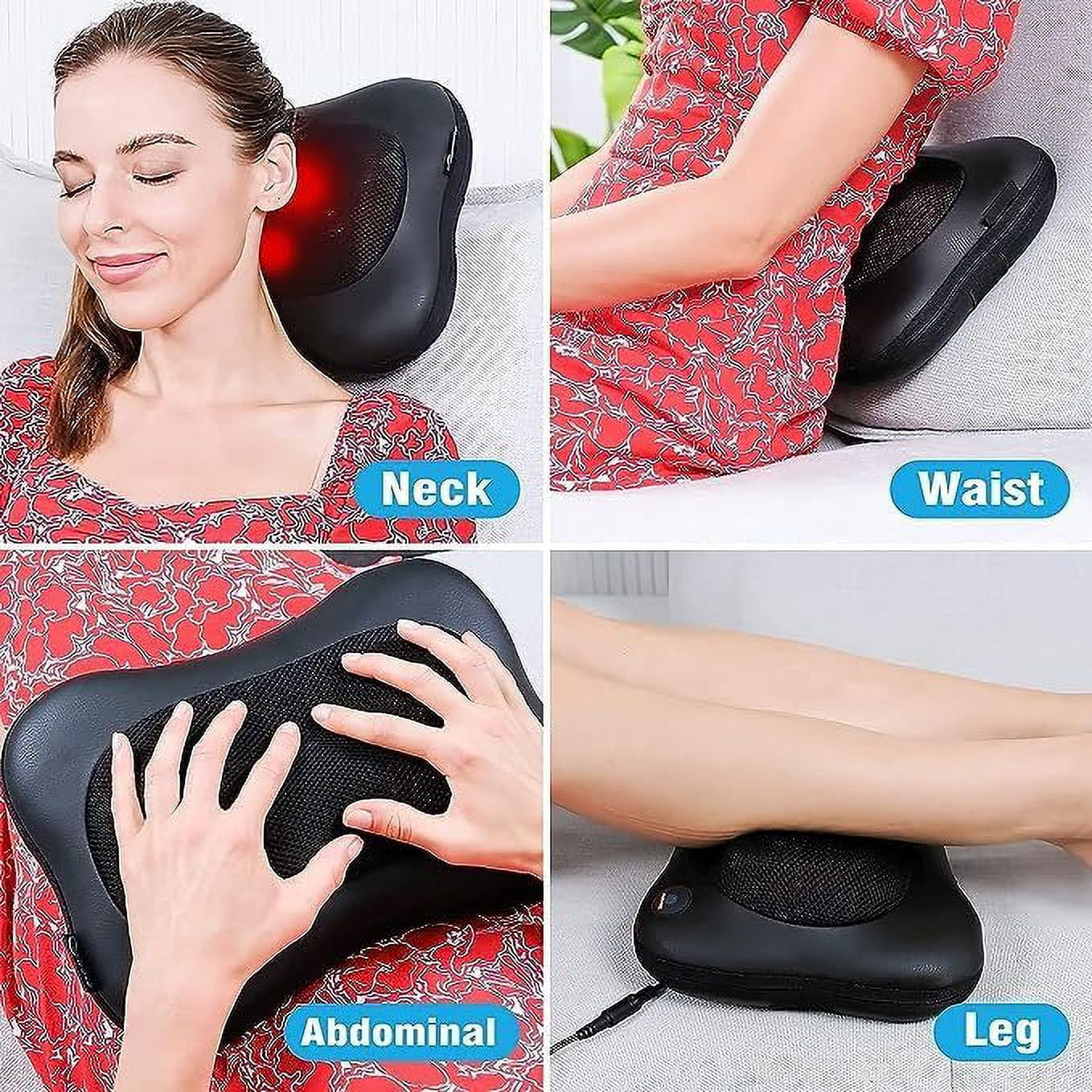 Neck and Back Massager with Heat,Deep Tissue Massage Pillow with 3D Kneading,Electric Shiatsu Back Massager